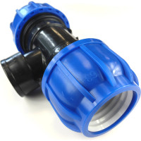 Тройник ПНД переходной 63 мм х 1 1/2" ВР х 63 мм Boutte 1649410