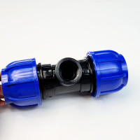 Тройник ПНД переходной 50 мм х 1" ВР х 50 мм Boutte 1649403