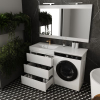 Напольная тумба Style Line "Даллас 130", 3 ящика Люкс белая PLUS СС-00000558