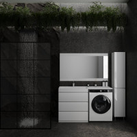 Напольная тумба Style Line "Даллас 140" 3 ящика Люкс белая СС-00002221