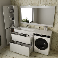 Напольная тумба Style Line "Даллас 150" 2 ящика Люкс белая PLUS СС-00002303