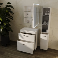 Универсальная колонна Style Line "Каре 30" с корзиной Люкс белая PLUS СС-00002271