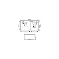Мойка MELANA ProfLine 3,0/220 ГРАФИТ 2-я чаша, врезная прямоугольная, графит S8045HB