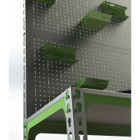Стол-верстак 950x1100x500 (одна полка) + двойная перфопанель с комплектом аксессуаров SVPIPRIIA951150