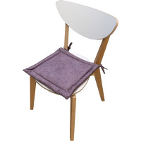 Подушка на стул SKYWAY 40x40 см, с завязками, велюр, лиловая 108 S10302006