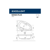 Ванна Excellent Newa 160x95 см, правая "LINE" хром WAEX.NEP16.LINE.CR