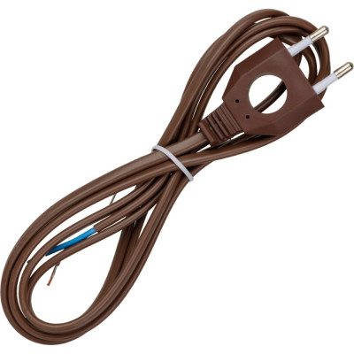 Шнур TDM ELECTRIC с плоской вилкой с вырезом ШУ04 ШВВП 2x0,75мм2 1,7 м. коричневый "ЭКО" SQ1305-0036