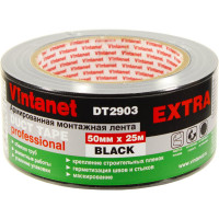 Монтажная армированная лента VINTANET DT2903 ЭКСТРА, черная, 50 мм, 25 м DT29035025B