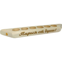 Полочка для масла с гравировкой Бацькина Баня 6 отверстий 30782