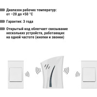 Звонок TDM ELECTRIC Народный ЗББ-Н-12/1-32М (беспроводной; на батарейках; 2 кнопки; блистер) SQ1901-0103