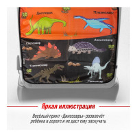 Защита спинки сиденья SKYWAY ПВХ frontlit динозавры черно-оранжевый фон S06101038