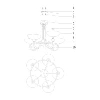 Люстра на штанге Moderli Lione V1204-5C