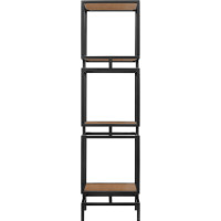 Стеллаж GreenWeen CUBIC-3, черный каркас, полки ЛДСП Робиния, 1505x400x400 GW-CUBIC-3-B-LD-R