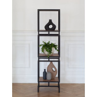 Стеллаж GreenWeen CUBIC-3, черный каркас, полки ЛДСП Робиния, 1505x400x400 GW-CUBIC-3-B-LD-R