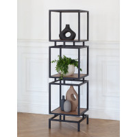 Стеллаж GreenWeen CUBIC-3, черный каркас, полки ЛДСП Робиния, 1505x400x400 GW-CUBIC-3-B-LD-R