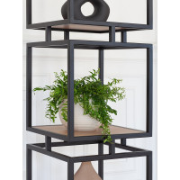 Стеллаж GreenWeen CUBIC-3, черный каркас, полки ЛДСП Робиния, 1505x400x400 GW-CUBIC-3-B-LD-R