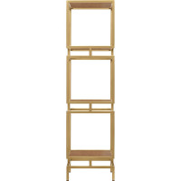 Стеллаж GreenWeen CUBIC-3, золотой каркас, полки ЛДСП Робиния, 1505x400x400 GW-CUBIC-3-G-LD-R