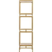 Стеллаж GreenWeen CUBIC-3, золотой каркас, полки керамика Ivory, 1505x400x400 GW-CUBIC-3-G-KI