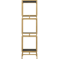 Стеллаж GreenWeen CUBIC-3, золотой каркас, полки керамика Antracite, 1505x400x400 GW-CUBIC-3-G-KA