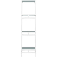 Стеллаж GreenWeen CUBIC-3, белый каркас, полки ЛДСП серый монументальный, 1505x400x400 GW-CUBIC-3-W-LD-GM
