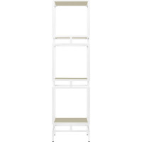 Стеллаж GreenWeen CUBIC-3, белый каркас, полки ЛДСП серый камень, 1505x400x400 GW-CUBIC-3-W-LD-GS