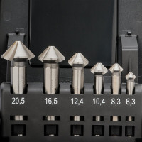 Набор зенковок 90 градусов, 6.3-20.5 мм, HSS-G, 6 шт RUKO 102790RO