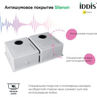 IDDIS мойка нерж.сталь универсального монтажа графит 745x440 edifice EDI75G2i77