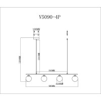 Светильник на штанге Moderli Lingdal V5090-4P