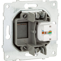 Механизм компьютерной 1-местной розетки RJ45 OVIVO CAT6, серебро, 600-000310-229