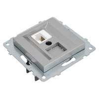 Механизм компьютерной 1-местной розетки RJ45 OVIVO CAT6, серебро, 600-000310-229