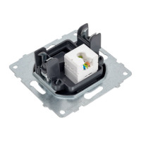 Механизм компьютерной 1-местной розетки RJ45 OVIVO CAT6, серебро, 600-000310-229