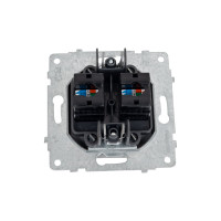 Механизм компьютерной 2-местной розетки RJ45 OVIVO CAT6, серебро, 600-000310-230