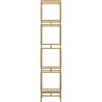 Стеллаж GreenWeen CUBIC-4, золотой каркас, полки керамика Ivory, 1965x400x400 GW-CUBIC-4-G-KI