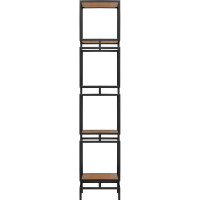 Стеллаж GreenWeen CUBIC-4, черный каркас, полки ЛДСП Робиния, 1965x400x400 GW-CUBIC-4-B-LD-R