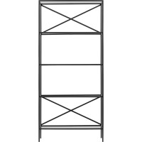 Стеллаж GreenWeen KARIN-800, черный каркас, полки прозрачное стекло, 1750x800x300 KARIN-800-TRG-B
