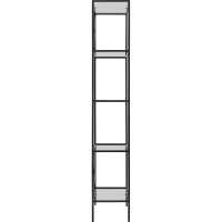 Стеллаж GreenWeen KARIN-800, черный каркас, полки прозрачное стекло, 1750x800x300 KARIN-800-TRG-B