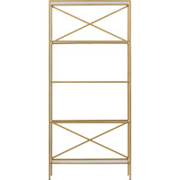 Стеллаж GreenWeen KARIN-800, золотой каркас, полки прозрачное стекло, 1750x800x300 KARIN-800-TRG-G
