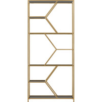 Стеллаж GreenWeen MALTA MINI, золотой каркас, полки тонированное стекло, 1750x800x300 GW-MALTA-MINI-G-G