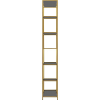 Стеллаж GreenWeen MALTA MINI, золотой каркас, полки тонированное стекло, 1750x800x300 GW-MALTA-MINI-G-G