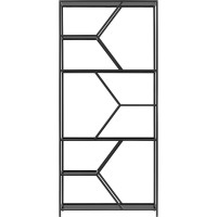 Стеллаж GreenWeen MALTA MINI, черный каркас, полки тонированное стекло, 1750x800x300 GW-MALTA-MINI-B-G