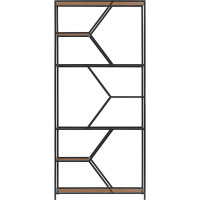 Стеллаж GreenWeen MALTA MINI, черный каркас, полки ЛДСП Робиния, 1750x800x300 GW-MALTA-MINI-B-LD-R
