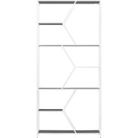 Стеллаж GreenWeen MALTA MINI, белый каркас, полки тонированное стекло, 1750x800x300 GW-MALTA-MINI-W-G