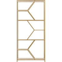 Стеллаж GreenWeen MALTA MINI, золотой каркас, полки керамика Ivory, 1750x800x300 GW-MALTA-MINI-G-KI