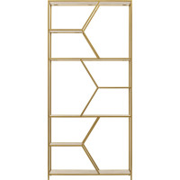 Стеллаж GreenWeen MALTA, золотой каркас, полки керамика Ivory, 1920x900x300 GW-MALTA-G-KI