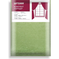 Портьерная штора для кухни witerra тергалет зеленый 135x180 см 1 шт 45683