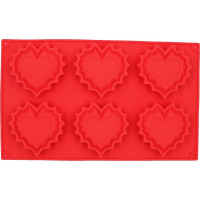 Силиконовая форма для выпечки Кошкин Дом Сердечки, 6 ячеек, 28.8x17.5x2.2 см 50-11-022