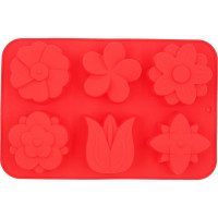 Силиконовая форма для выпечки Кошкин Дом Цветочки, 6 ячеек, 25x16.3x2.7 см 50-11-020