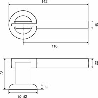 Дверная ручка Palladium A Rio AB/CP 00011338