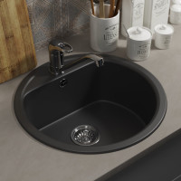 Кухонная мойка uperwood из искусственного камня UPD-101_круглая, цвет уголь 391020204