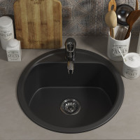 Кухонная мойка uperwood из искусственного камня UPD-101_круглая, цвет уголь 391020204